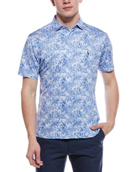 Tailorbyrd Distressed Tropical Printed Performance Polo Shirt