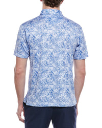 Tailorbyrd Distressed Tropical Printed Performance Polo Shirt