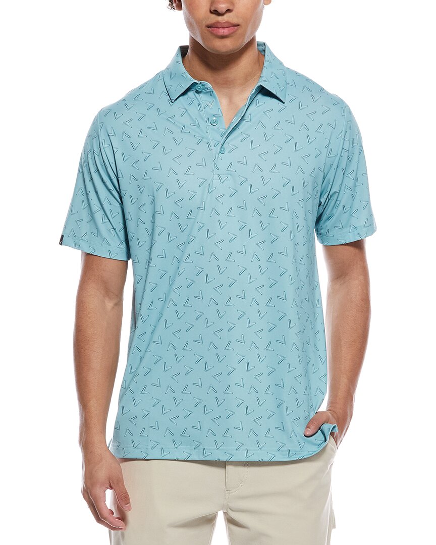 Callaway All Over Large Chevron Printed Polo Shirt