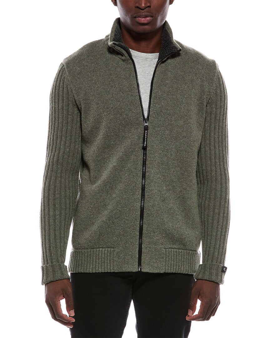 Capranea Jatz Full Zip Wool Mock Neck Sweater