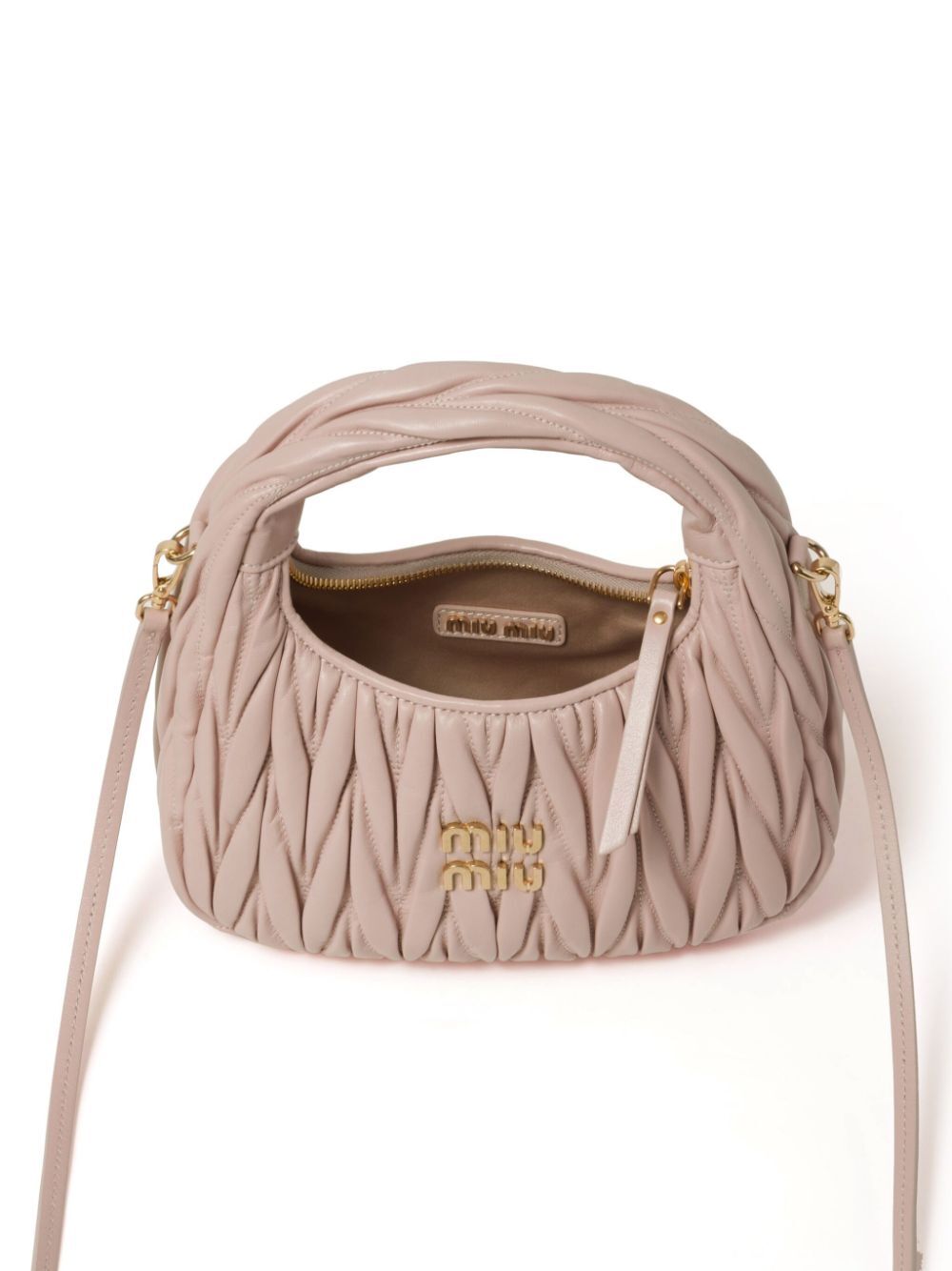 MIU MIU Miu Miu Women Wander Matelassé Nappa Leather Small Hobo Bag
