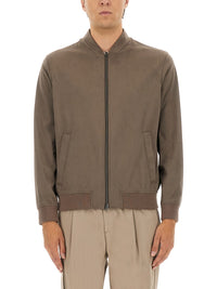 Herno Men "Resort" Bomber Jacket In Suede Alternatives