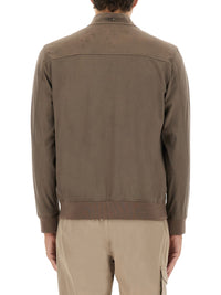Herno Men "Resort" Bomber Jacket In Suede Alternatives