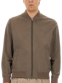 Herno Men "Resort" Bomber Jacket In Suede Alternatives