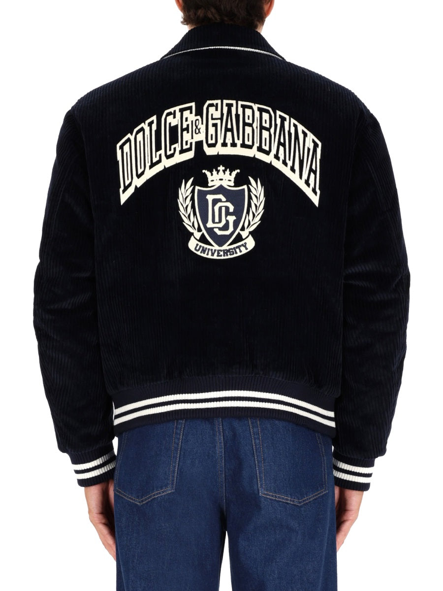 Dolce & Gabbana Men Corduroy Bomber Jacket