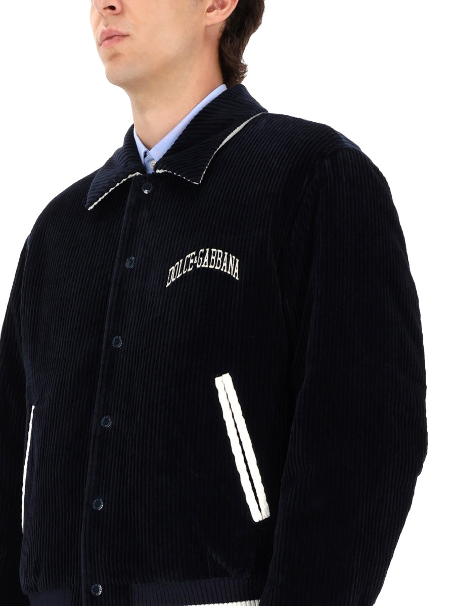 Dolce & Gabbana Men Corduroy Bomber Jacket