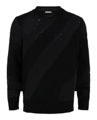 Ferragamo Mens Textured Cable Knit Sweater