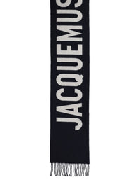 Jacquemus Unisex Sciarpa In Lana Con Frange E Logo
