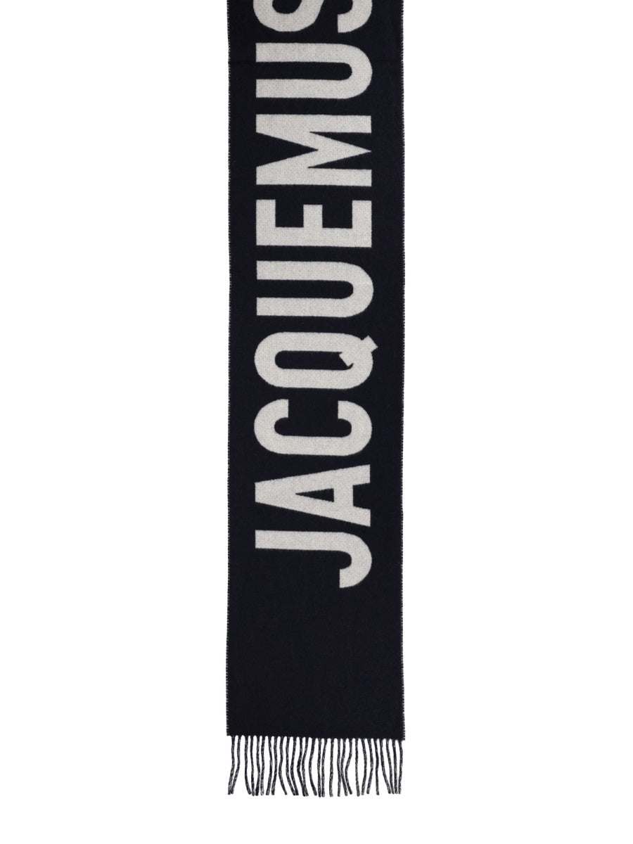 Jacquemus Unisex Sciarpa In Lana Con Frange E Logo