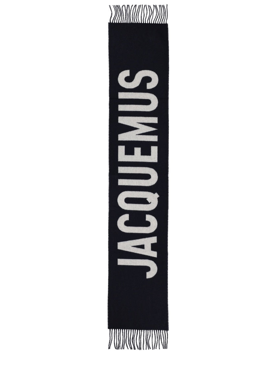 Jacquemus Unisex Sciarpa In Lana Con Frange E Logo