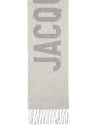 Jacquemus Unisex Sciarpa In Lana Con Frange E Logo