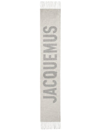 Jacquemus Unisex Sciarpa In Lana Con Frange E Logo