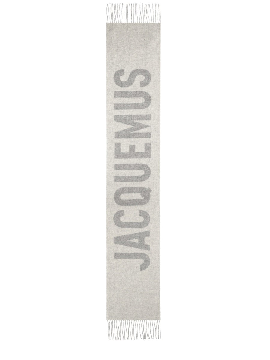Jacquemus Unisex Sciarpa In Lana Con Frange E Logo