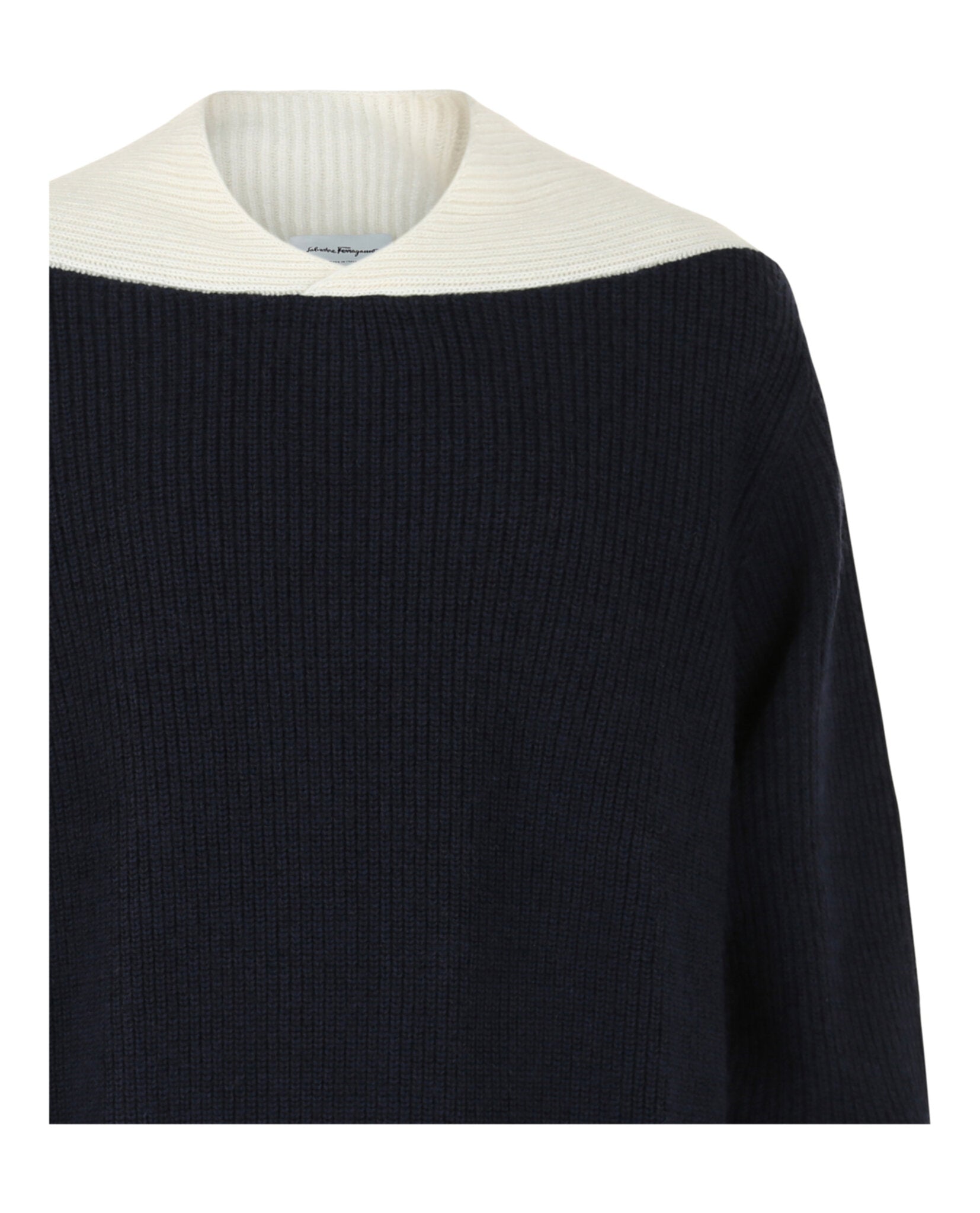 Ferragamo Mens Two-Tone Knit Sweater