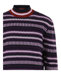 Ferragamo Mens Striped Cashmere-Blend Sweater