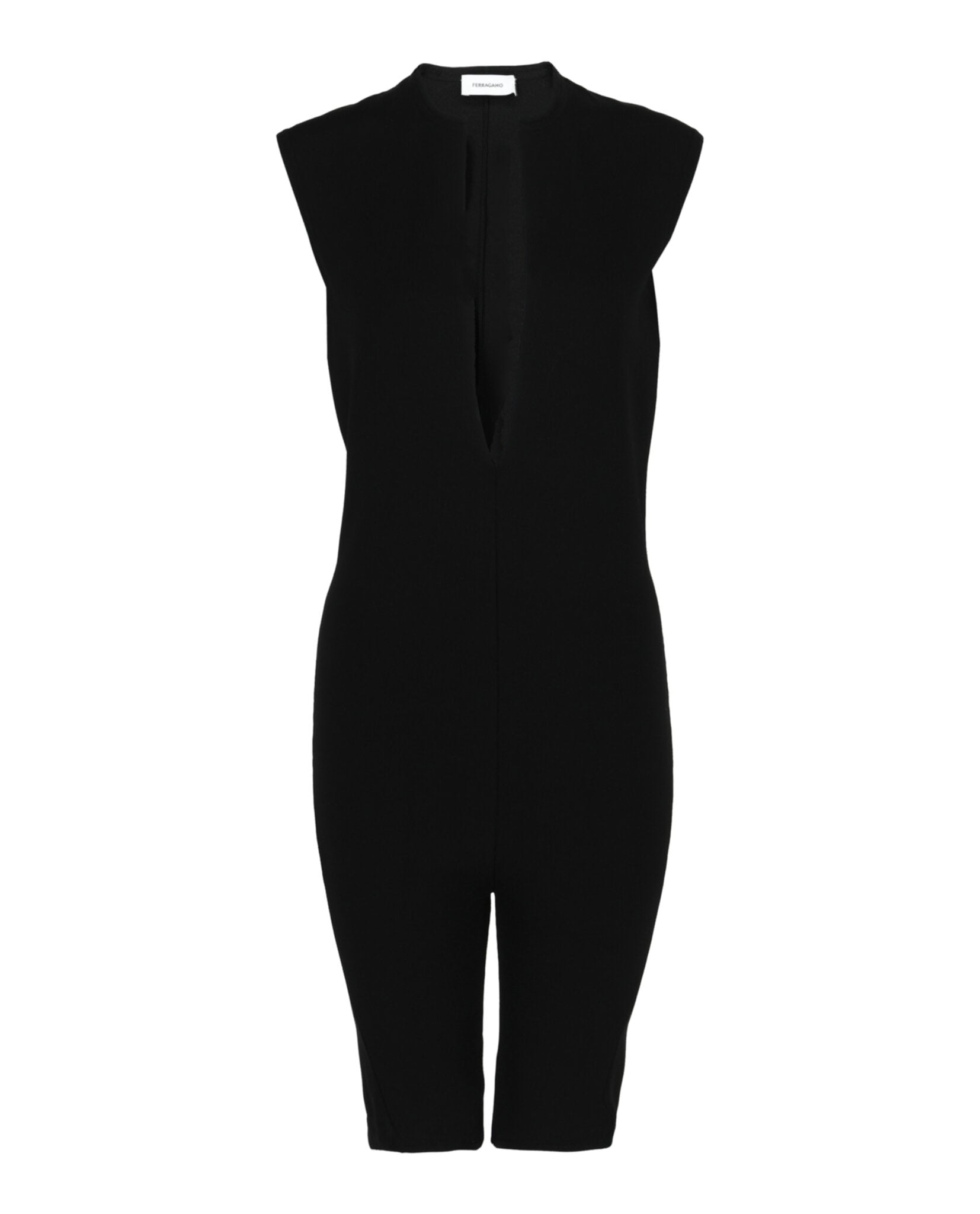 Ferragamo Womens Plunging Sleeveless Romper