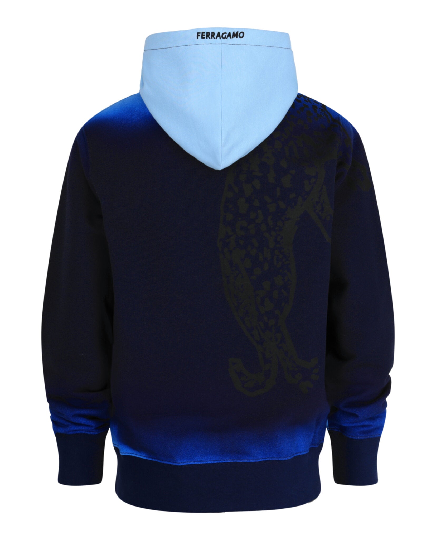 Ferragamo Mens Ombre Leopard Print Hoodie
