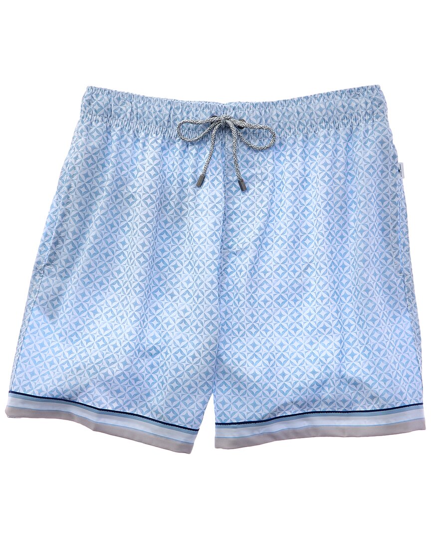 Vintage Summer 4-Way Stretch Volley Swim Trunk Lt Blue