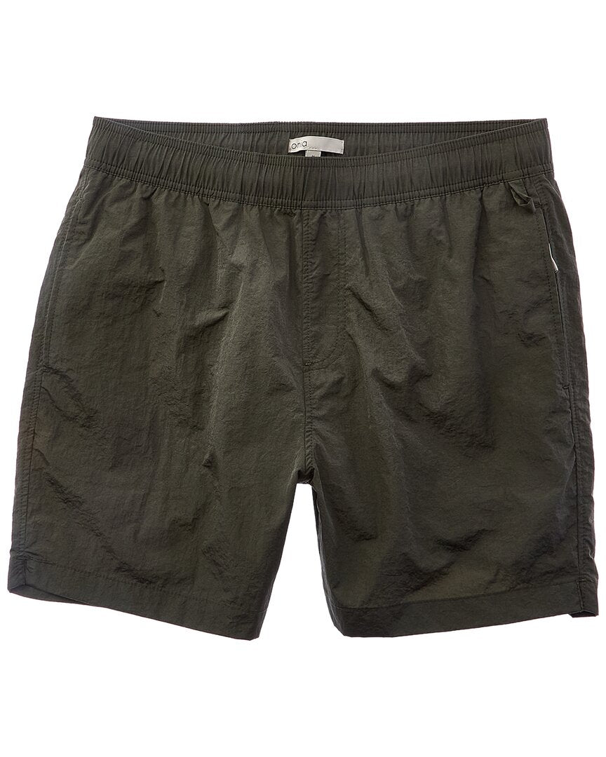 Onia Crinkle Swim Trunk 34" Waist Green