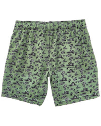Beach Bros Geo Floral Leaf Swim Trunk