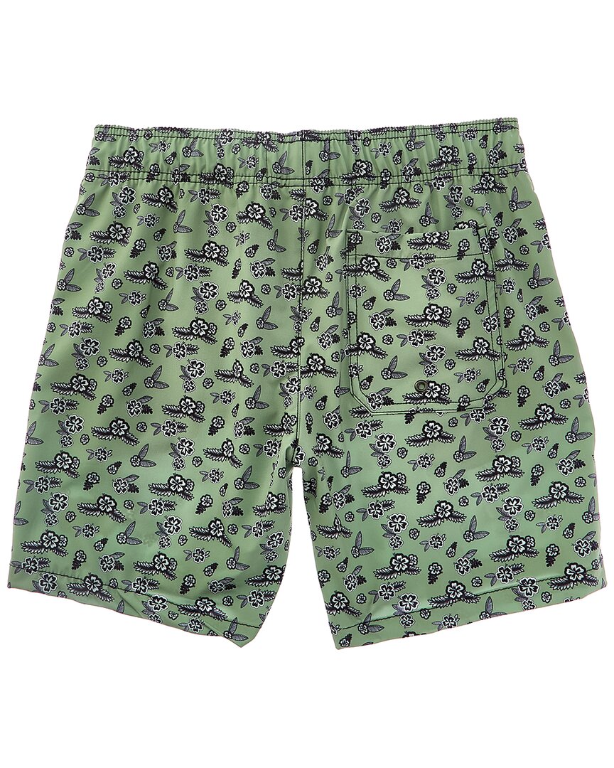Beach Bros Geo Floral Leaf Swim Trunk