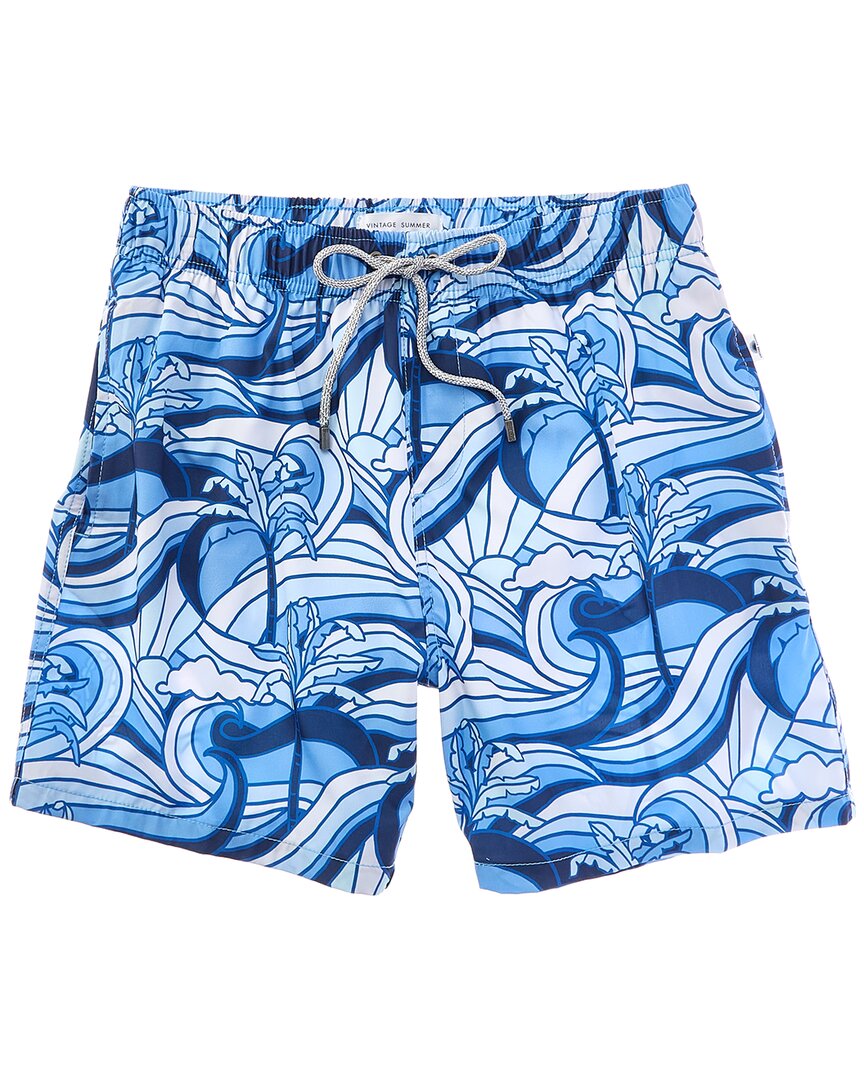 Vintage Summer Printed Swim Short