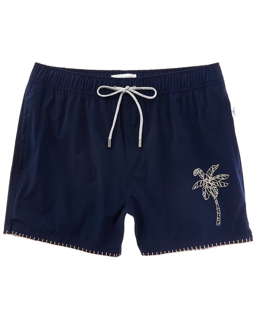 Vintage Summer Embroidered Swim Short