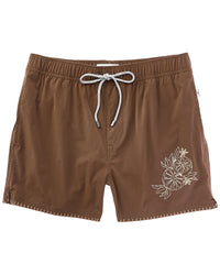 Vintage Summer Embroidered Swim Short