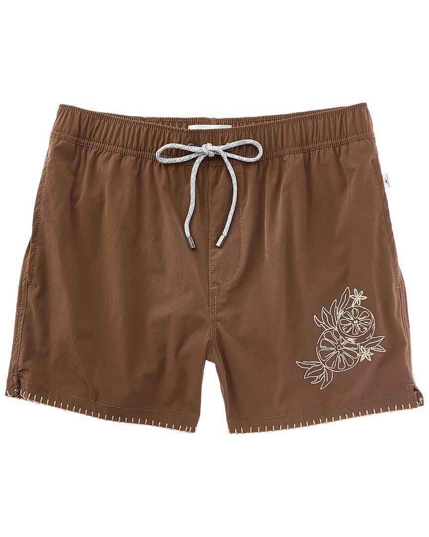 Vintage Summer Embroidered Swim Short
