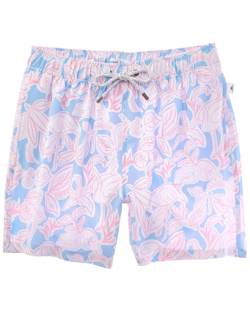 Vintage Summer Seersucker Swim Short