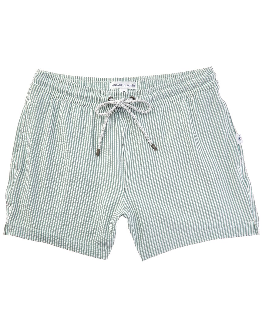 VINTAGE SUMMER Vintage Summer Seersucker Swim Short
