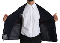 Dolce & Gabbana Dark Dotted Double Breasted Coat Blazer