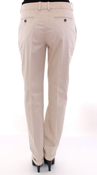 Dolce & Gabbana Pleated Trousers Beige Cotton Style