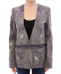 Roberto Fragata Women's Floral Embroidered Blazer Gray