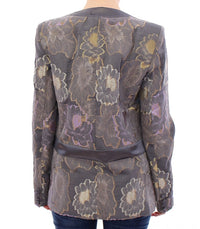Roberto Fragata Women's Floral Embroidered Blazer Gray