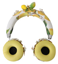 Dolce Gabbana Yellow Lemon Crystal Floral Headset Headphones