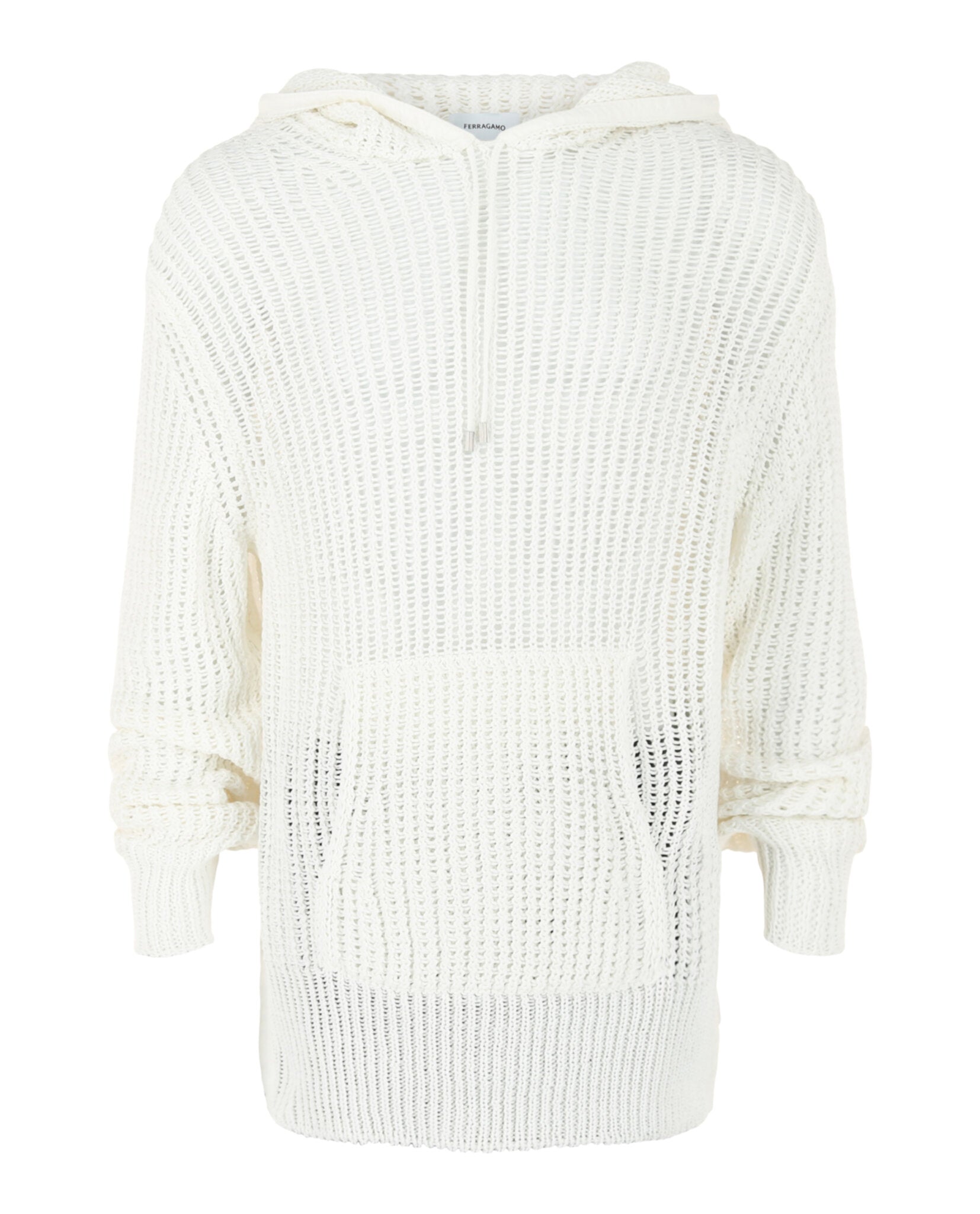 Ferragamo Mens Crochet Drop-Sleeve Hoodie