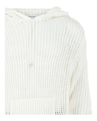 Ferragamo Mens Crochet Drop-Sleeve Hoodie