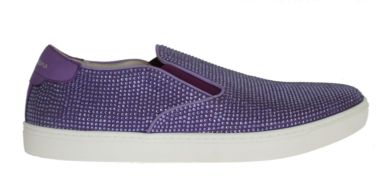 Dolce & Gabbana Strass Fashion Sneakers with Robust Rubber Soles