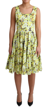 Dolce & Gabbana Yellow Floral Print A-Line Dress