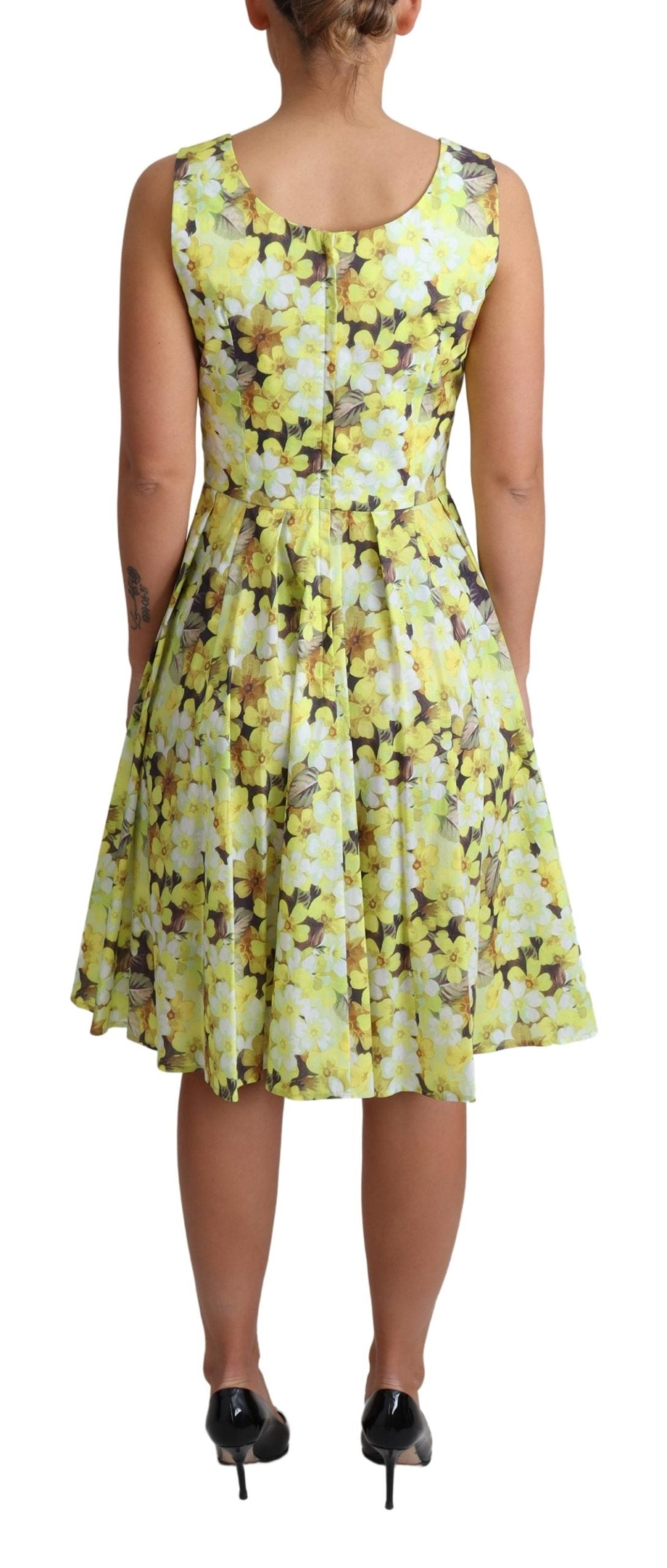 Dolce & Gabbana Yellow Floral Print A-Line Dress