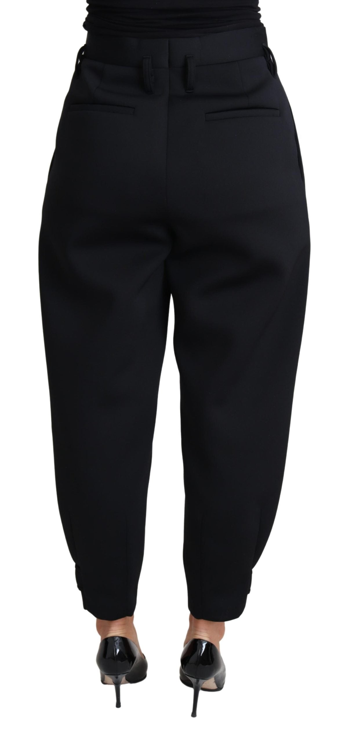 Dolce & Gabbana Black High Waist Pleated Trousers
