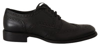Dolce & Gabbana Mens Black Leather Brogue Oxford Shoes