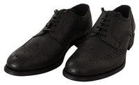 Dolce & Gabbana Mens Black Leather Brogue Oxford Shoes