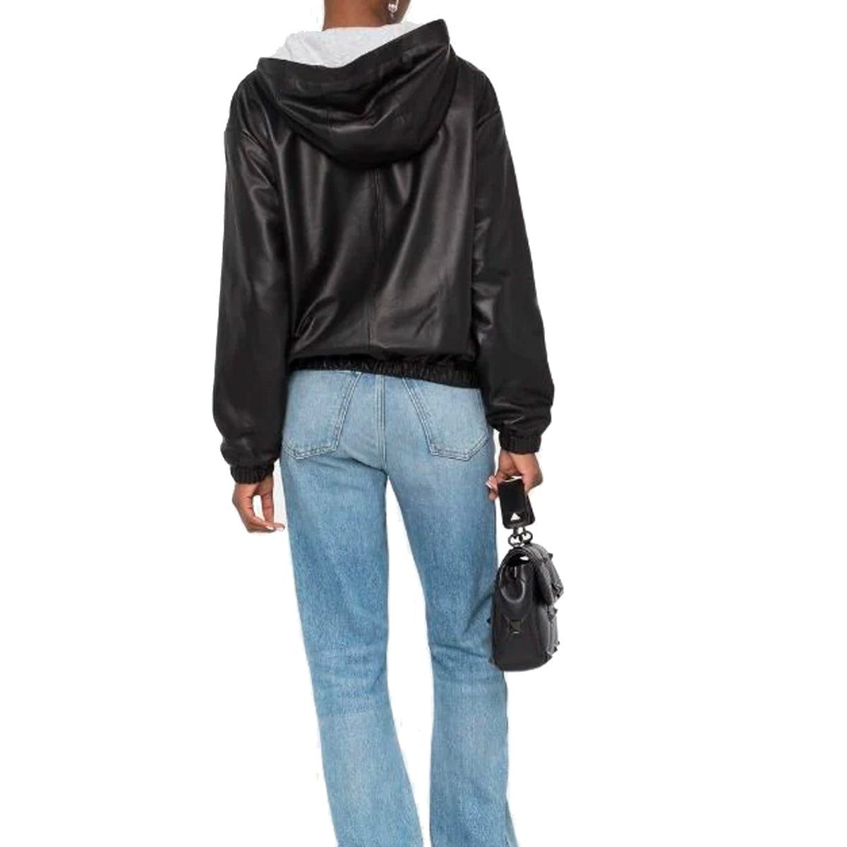 Saint Laurent Saint Laurent Leather Hoodded Top Women