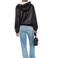 Saint Laurent Saint Laurent Leather Hoodded Top Women