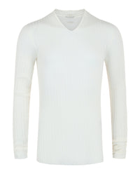 Ferragamo Mens V-Neck Knit Sweater White