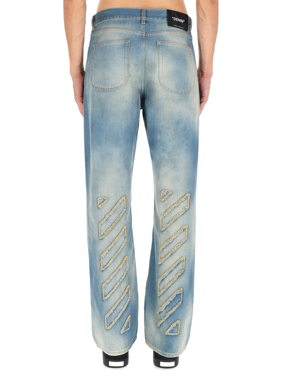 OFF-WHITE Off-White Men "Diag Raw Patch" Jeans