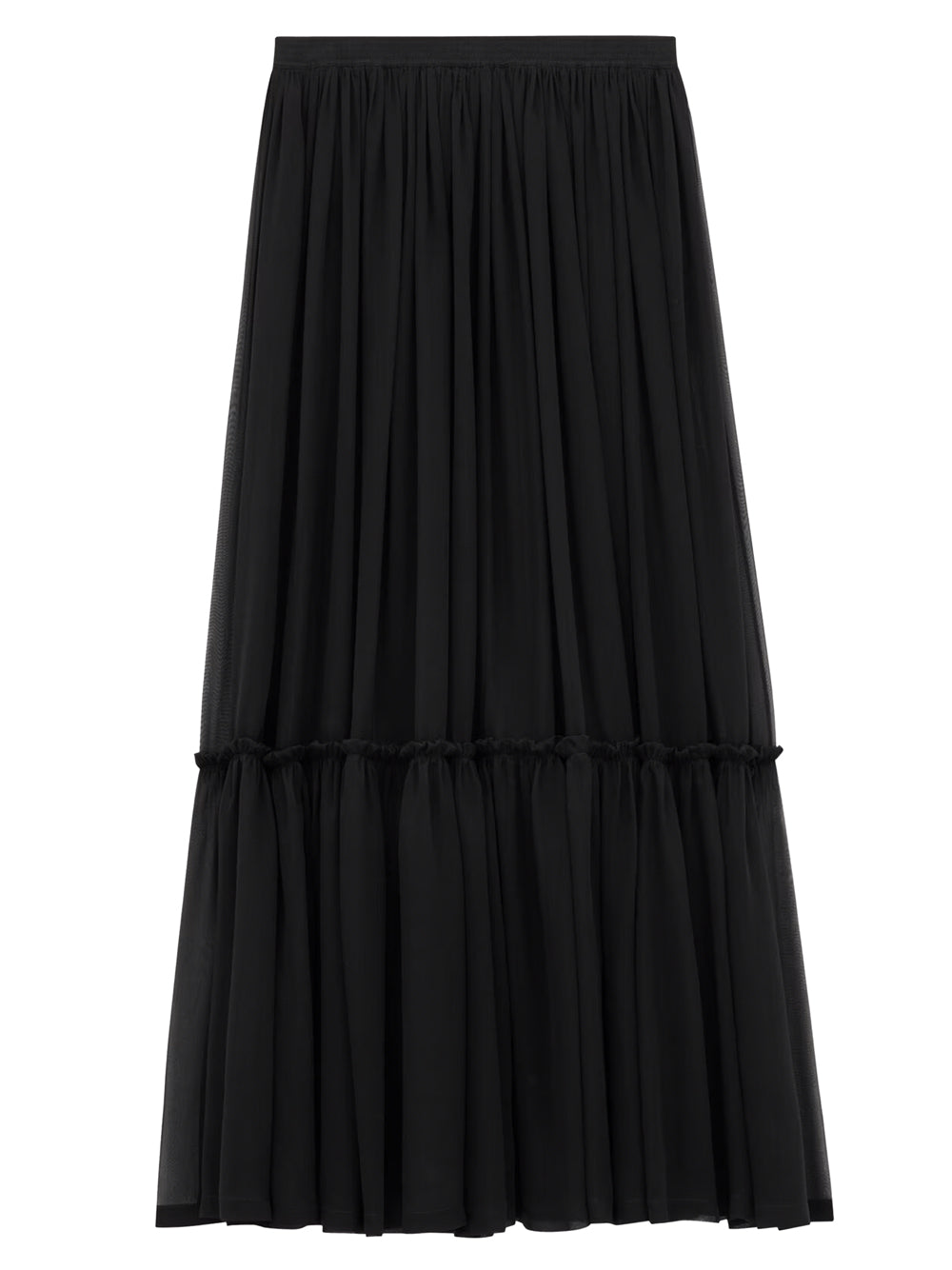 SAINT LAURENT PARIS Gonna A Balze In Mussola Di Crêpe Di Seta Women