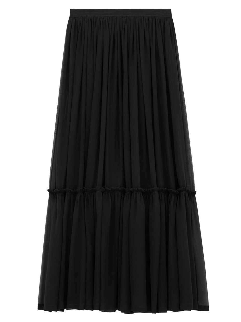 SAINT LAURENT PARIS Gonna A Balze In Mussola Di Crêpe Di Seta Women